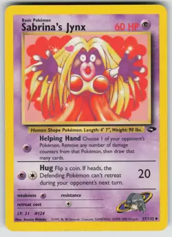 Sabrina's Jynx 57/132 Uncommon Gym Challenge Pokemon Unlimited Heavily Played - Image 1