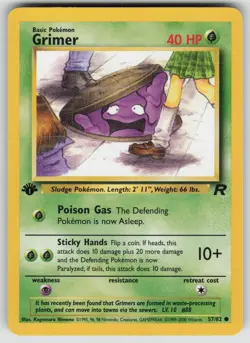 Grimer 57/82 Common Team Rocket Pokemon 1st Edition Lightly Played - Image 1