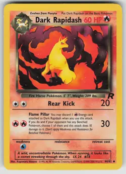 Dark Rapidash 44/82 Uncommon Team Rocket Pokemon Unlimited Lightly Played - Image 1