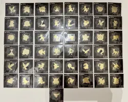 Pokemon 24k Gold Plated Stickers Lot of x 49 - Striking Popping Candy - NO MEW - Image 1
