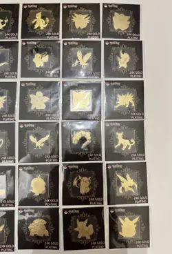 Pokemon 24k Gold Plated Stickers Lot of x 49 - Striking Popping Candy - NO MEW - Image 2