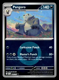 Pangoro (Energy Symbol Pattern) 140/217 Ascended Heroes Pokemon Reverse Holo NM - Image 1