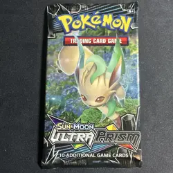 2018 Pokemon Sun & Moon Ultra Prism Booster Pack Sealed Leafeon Art - Image 1