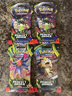 (Lot of 4) Pokemon Mega Evolution Perfect Order Sleeved Booster Packs - Image 1