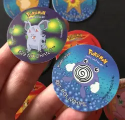 9 X Pokemon Tazos Bundle 2001 Walkers Crisps Cheetos Charmander Psyduck Meowth - Image 5