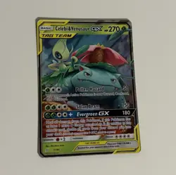 The Pokemon Company Celebi & Venusaur GX 1/181 SM Team Up Holo Ultra Rare 2019 - Image 1