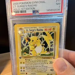 Wotc Lt. Surge's Raichu Gym Challenge 1st Ed 11/132 2000 Eng Holo PSA 7 Pokemon - Image 3