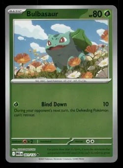 Bulbasaur 001/132 Mega Evolution Reverse Holo NM/M Pokemon - Image 1
