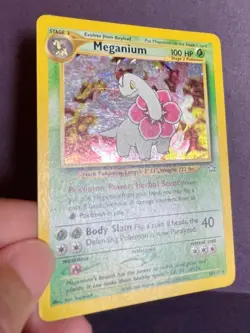 Meganium Holo 2000 Neo Genesis Set Pokemon Card 10/111 Raw MP - Image 3