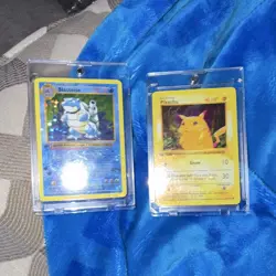 Pokemon TCG Base Set Shadowless Blastoise 2/102 Holo Pikachu 58/102 Lot 1:1 - Image 1