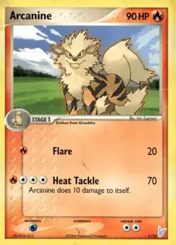 Arcanine 1/12 EX Trainer Kit 2 Minun Pokemon Lightly Played - Image 1
