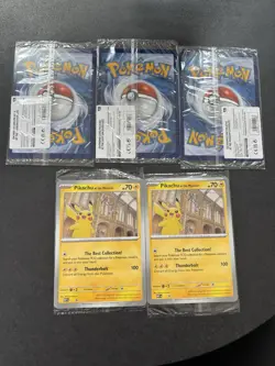 5 X Pokemon TCG Pikachu At The Museum Promo Card Bundle - Image 5