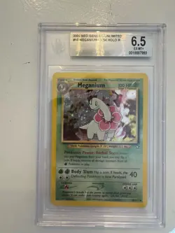 Pokemon TCG Meganium Neo Genesis 10/111 Holo Unlimited Rare HP Beckett 6.5 - Image 1