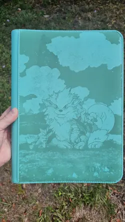 Growlithe Pokemon Laser Engraved 9‑Pocket Zip Binder - Image 1