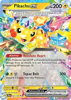 Pikachu ex Double Rare Holofoil NM [SV08: Surging Sparks - 057/191] - Image 1