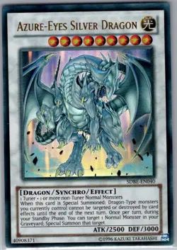 Azure-Eyes Silver Dragon SDBE-EN040 Saga of Blue-Eyes White Dragon - Yu Gi Oh NM - Image 1