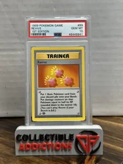 1999 Pokemon Game #89 Revive 1st Edition Shadowless PSA 10 Gem Mint - Image 1