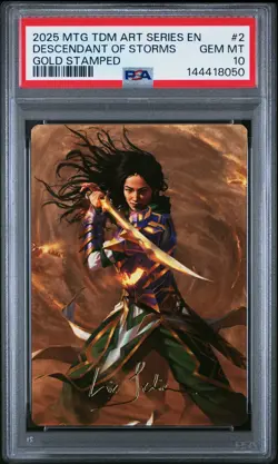 2025 MTG TARKIR: DRAGONSTORM ART SER GOLD STAMPED #2 DESCENDANT OF STORMS PSA 10 - Image 1
