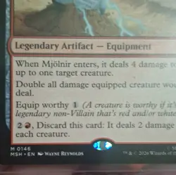 Marvel Super Heroes Mjolnir, Hammer of Thor 0146 MSH Mythic MTG - Image 3