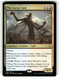 The Locust God NM Hour of Devastation 139 MTG Regular Mythic - Image 1