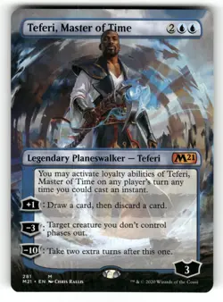 Teferi, Master of Time (Borderless) NM Core Set 2021 281 MTG Regular Mythic - Image 1