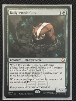 Magic the Gathering Badgermole Cub NM Condition - Image 1