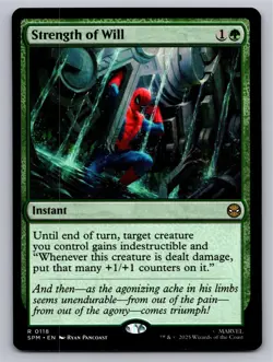 Strength of Will 118 Rare Marvel's Spider-Man Magic: The Gathering Near Mint - Image 1