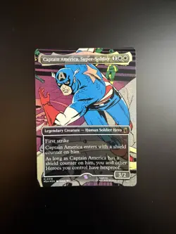 MTG Marvel Super Heroes Captain America, Super-Solider Borderless 0316 Foil - Image 1