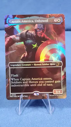 MTG Captain America, Unbowed (Borderless Foil) Marvel Super Heroes 505 MSC NM - Image 1