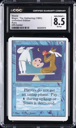 1993 MAGIC: THE GATHERING UNLIMITED ED - RARE - OFF-CENTER STASIS CGC 8.5 - Image 1