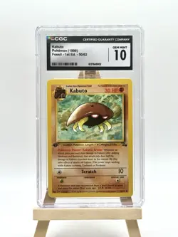 1999 Pokemon Kabuto 1st Edition Fossil #50 CGC 10 - Image 1