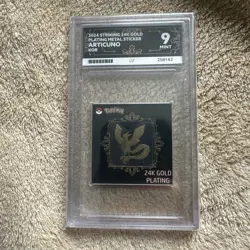 Articuno 24k Gold Plated Pokemon Sticker Korean Striking Ace 9 - Image 1