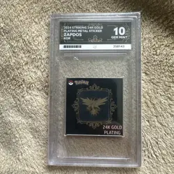 Zapdos 24k Gold Plated Pokemon Sticker Korean Striking Ace 10 - Image 1