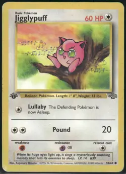 Jigglypuff 54/64 Common Jungle Pokemon 1st Edition Moderately Played - Image 1