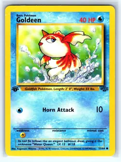 GOLDEEN 53/64 COMMON JUNGLE POKEMON 1ST EDITION HP - Image 1