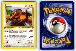 TAUROS 47/64 UNCOMMON JUNGLE POKEMON 1ST EDITION HP - Image 3