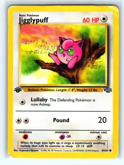 JIGGLYPUFF 54/64 COMMON JUNGLE POKEMON 1ST EDITION HP - Image 1