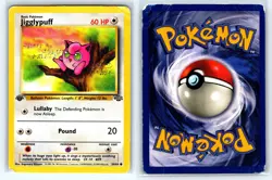 JIGGLYPUFF 54/64 COMMON JUNGLE POKEMON 1ST EDITION HP - Image 3