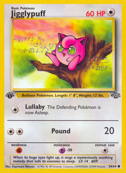JIGGLYPUFF 54/64 COMMON JUNGLE POKEMON 1ST EDITION HP - Image 4