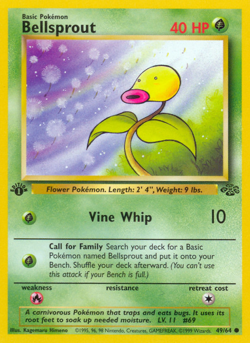 BELLSPROUT 49/64 COMMON JUNGLE POKEMON 1ST EDITION HP - Image 4