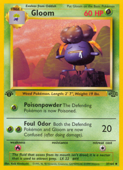 GLOOM 37/64 UNCOMMON JUNGLE POKEMON 1ST EDITION HP - Image 4