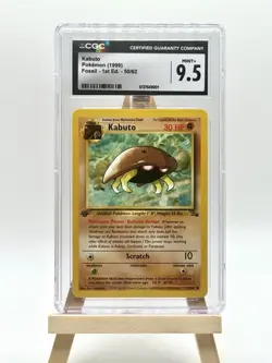 CGC MINT+ 9.5 Pokemon Kabuto 50/62 1999 Fossil 1st Edition - Image 1