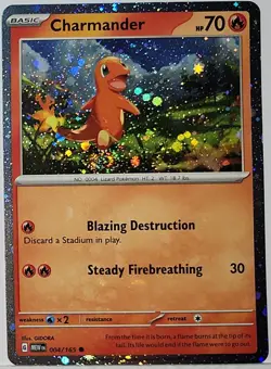 Fart Swirl 🌀 Charmander 004/165 Cosmos Holo Bleed Error Rare Pokemon TCG ✨ - Image 1