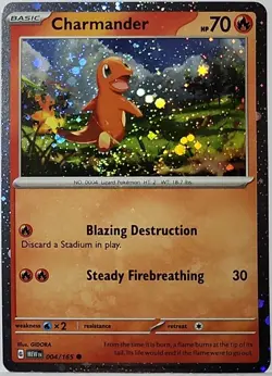 Fart Swirl 🌀 Charmander 004/165 Cosmos Holo Bleed Error Rare Pokemon TCG ✨ - Image 2