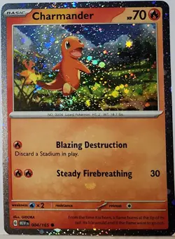Fart Swirl 🌀 Charmander 004/165 Cosmos Holo Bleed Error Rare Pokemon TCG ✨ - Image 3