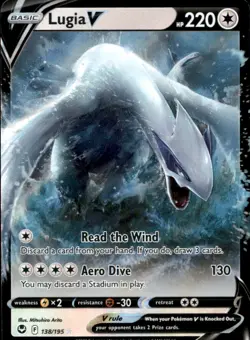 Lugia V 138/195 Holo V Rare Silver Tempest Pokemon Holo Near Mint - Image 1