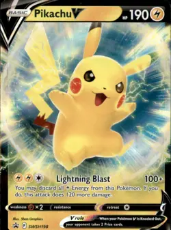 Pikachu V SWSH198 Holo Promo Sword & Shield Promo Pokemon Holo Near Mint - Image 1