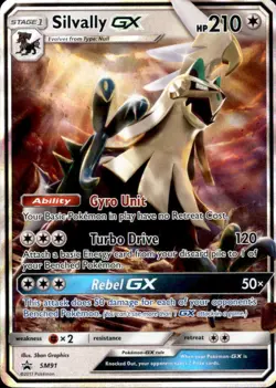 Silvally GX 90/111 Holo GX Rare Crimson Invasion Pokemon Holo Moderately Played - Image 1