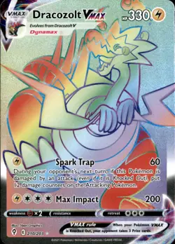 Dracozolt VMAX 210/203 Rainbow Rare Evolving Skies Pokemon Holo Near Mint - Image 1