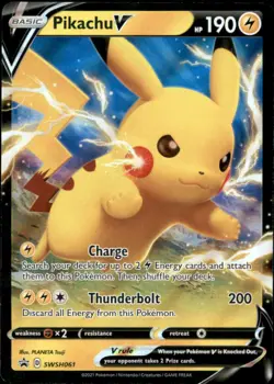 Pikachu V SWSH061 Holo Promo Sword & Shield Promo Pokemon Near Mint - Image 1